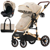 Buy Baby Stroller Pram in Brown - Lightweight, Comfortable, and Stylish | 3 Recline Positions & UV Protection